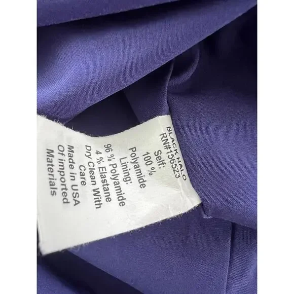 Black Halo Womens Blue Solid  Sheath Dress Size 14 Elegant Office - Picture 4 of 6